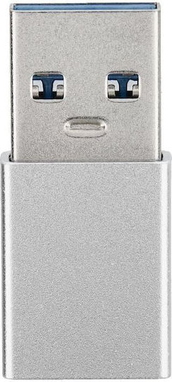 Blue Star Μετατροπέας USB-A male σε USB-C female Λευκό 1τμχ