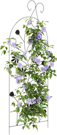 Garden Trellises Metal in Black Colour 112x40cm 3 Pieces