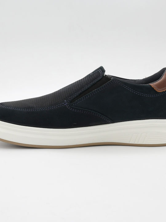 Δερμάτινα Ανδρικά Loafers σε Μπλε Χρώμα