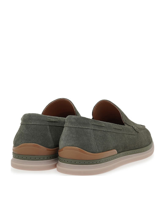 Suede Ανδρικά Loafers σε Πράσινο Χρώμα