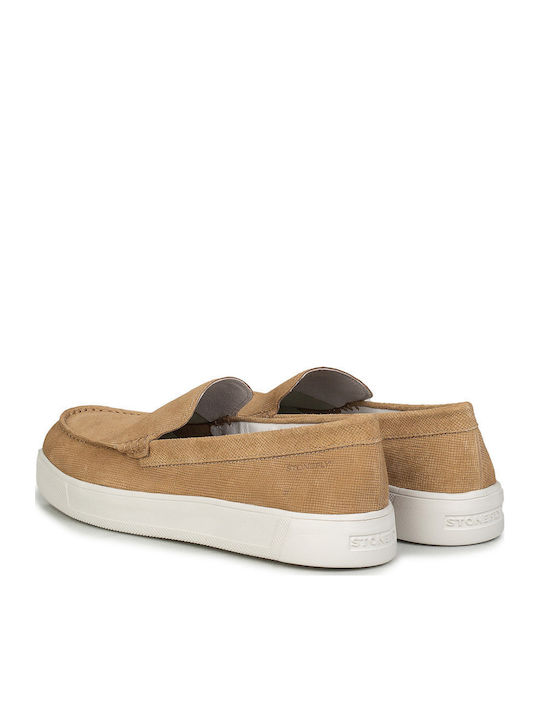Suede Men's Moccasins In Tabac Brown Colour Regular Fit