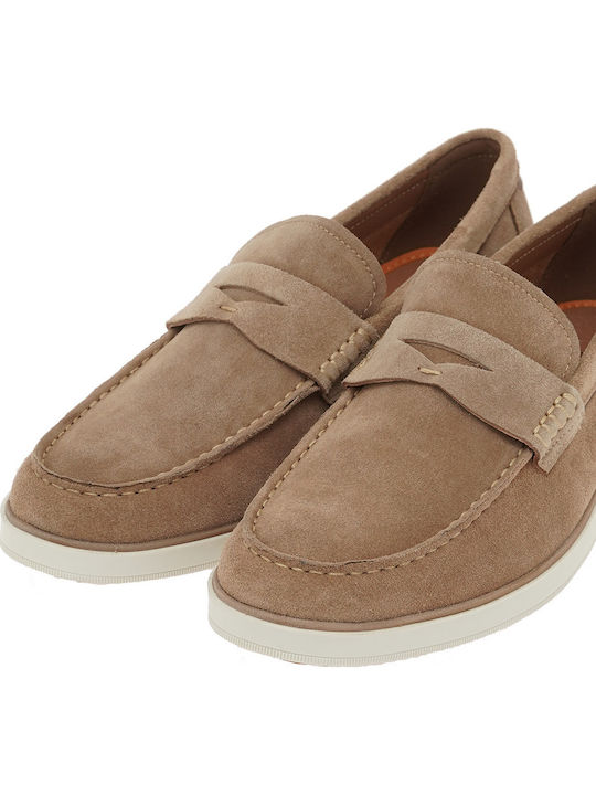 Suede Men's Loafers in Brown Colour