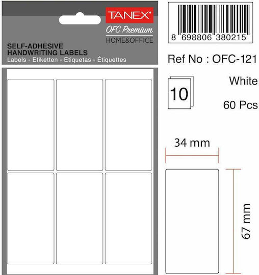 Tanex Role Autoadezive în Role 34x67mm 60 Bucăți