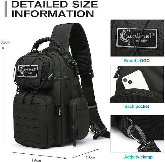 Cardinal Militärrucksack Brustkorb aus Polyester Schwarz 14lt