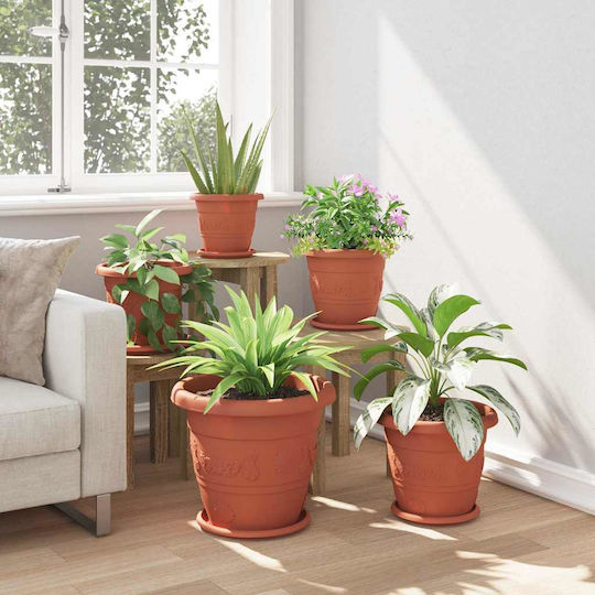 vidaXL Pot Plate Plastic Terracotta 27x27cm 24pcs
