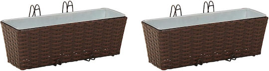 vidaXL Farfurie Pentru Floare Maro 50x17cm 42026966