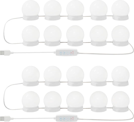 vidaXL USB Vanity Mirror LED Light L4.5xW4.5xH4.8cm