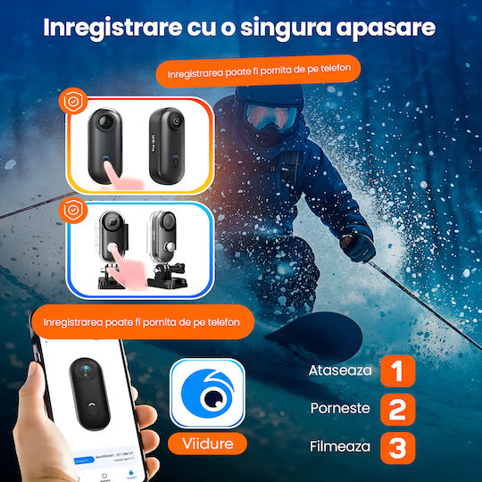 Cameră Ascunsă Action WiFi Breloc 1080p cu Slot pentru Card de Memorie