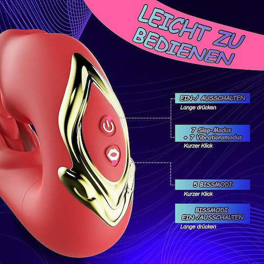 Smd Multitasker X3 Клиторен Вибратор За Лизане, Размахване И G Точка 3-в-1 Вибратор 7 Режима На Вибрация И Размахване Червен