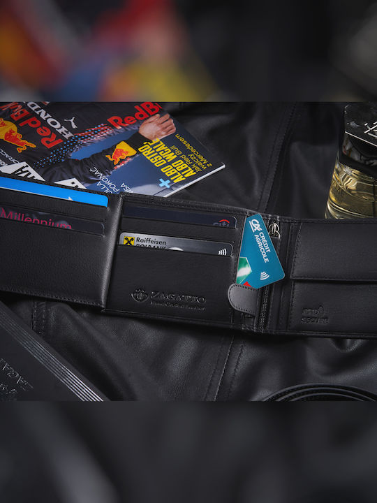 Кожен Мъжки Портфейл с RFID Черен