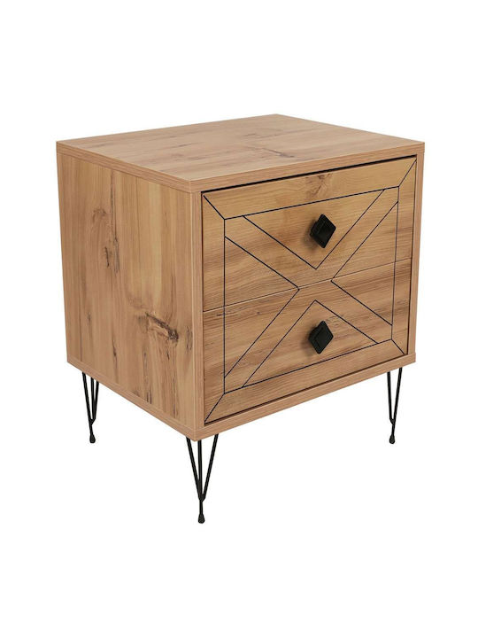 Комод Luna Дървен Brown/Black 55x50x65см