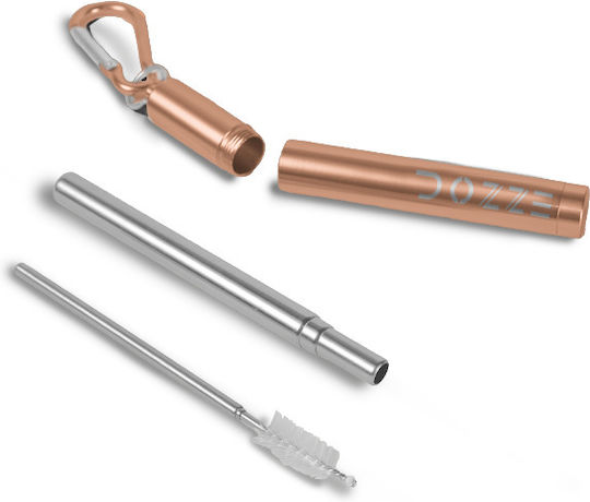 Rose Gold Dozze Stainless Steel Collapsible Straw
