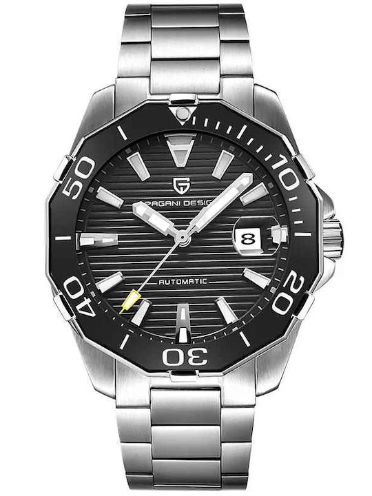 Pagani Design Ceas Barbatesc 47mm Automat cu Brățară Metalică Argintie