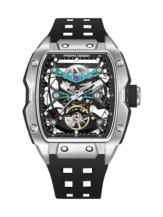 Pagani Design Ceas Barbatesc 42mm cu Baterie cu Brățară din Metal Argintie