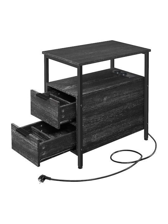 Κομοδίνο Ξύλινο Anthracite Grey 35x60x61cm