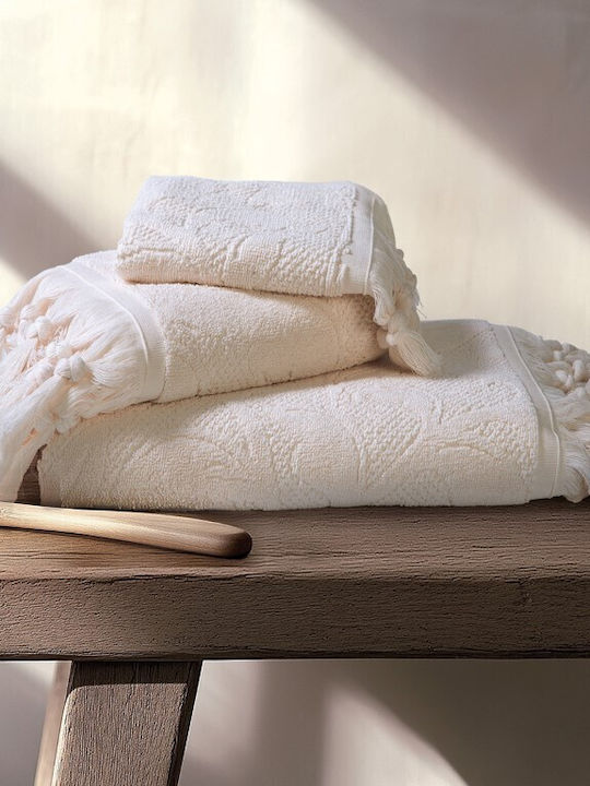 Nef-Nef Homeware Hand Towel Premium Sangalia 30x50cm Ecru Weight 550gr/m²