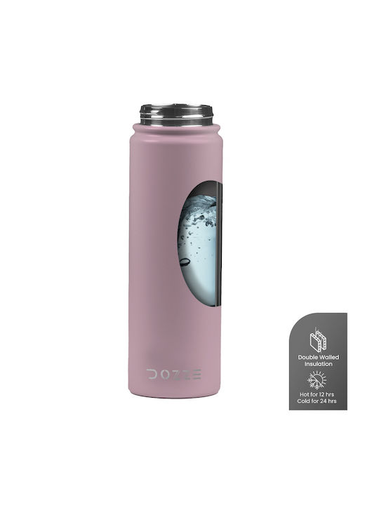 Dozze Αθλητικό Παγούρι Ανοξείδωτο 620ml Ροζ