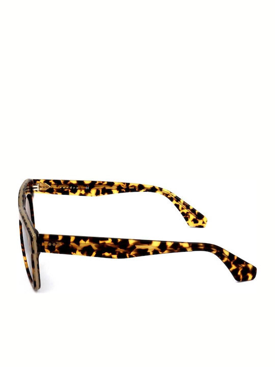 Sandro Unisex Sunglasses with Brown Frame and Green Lens