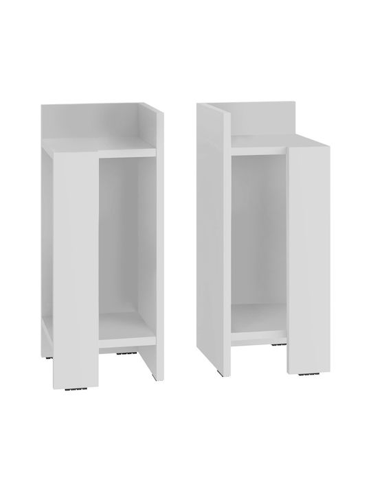 Bedside Tables Elos Wooden White 2 Pieces 25x27x60cm