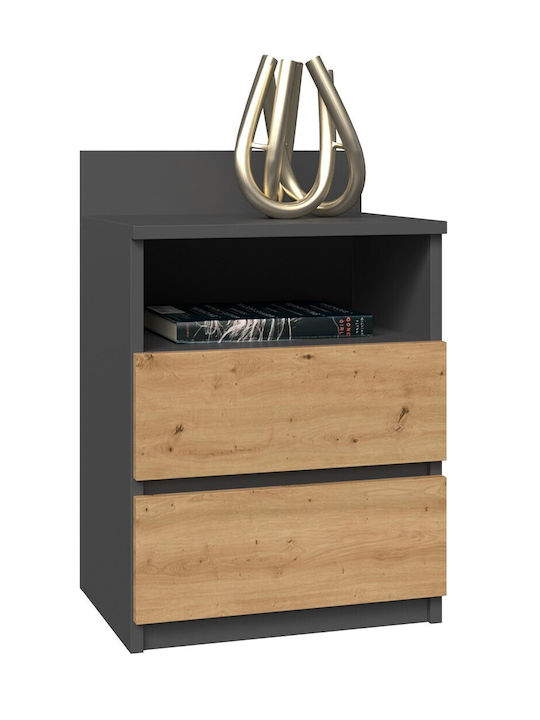 Bedside Table M1 Wooden Oak 40x32x59cm