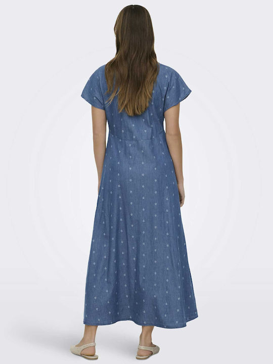 Nova Summer Midi Shirt Dress Denim Blue