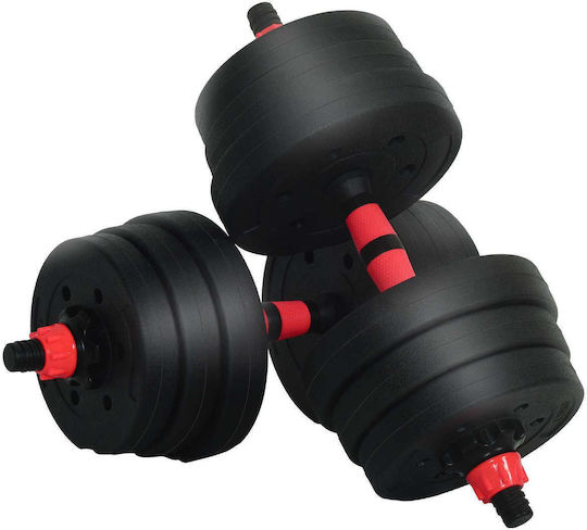 vidaXL Set de gantere cu bară, greutate totală 30kg