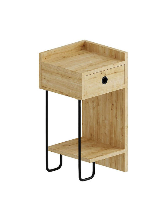 Sirius Bedside Table Wooden Natural Beech 32x30x61cm