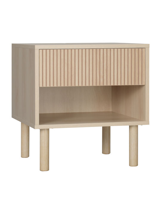 Κομοδίνο Ξύλινο Μπεζ 47x47x50cm