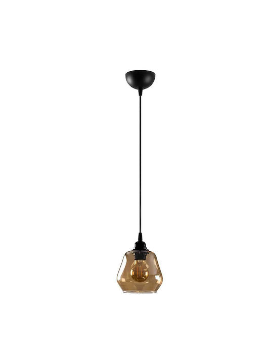 Opviq Gold Κρεμαστό Φωτιστικό Μαύρο με Ντουί E27 15x15x110εκ.