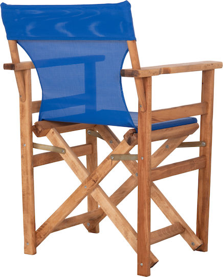 Outdoor Armchair Wooden Blue 57x54x88cm