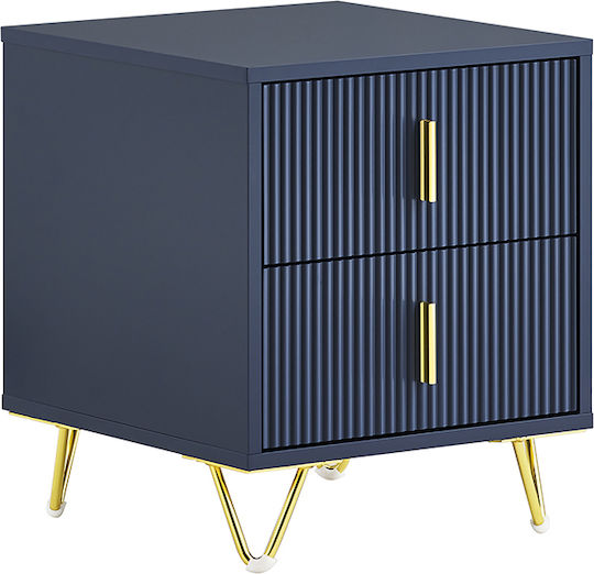 Ξύλινο με Μεταλλικά Πόδια Μπλε 40x40x47cm FBT115-B Ξύλινο με Μεταλλικά Πόδια Μπλε 40x40x47cm FBT115-B