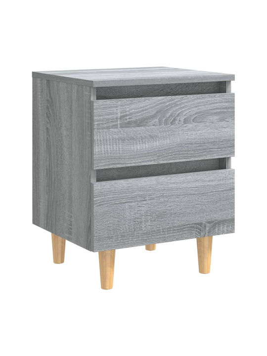 Wooden Bedside Table Gray 40x35x50cm