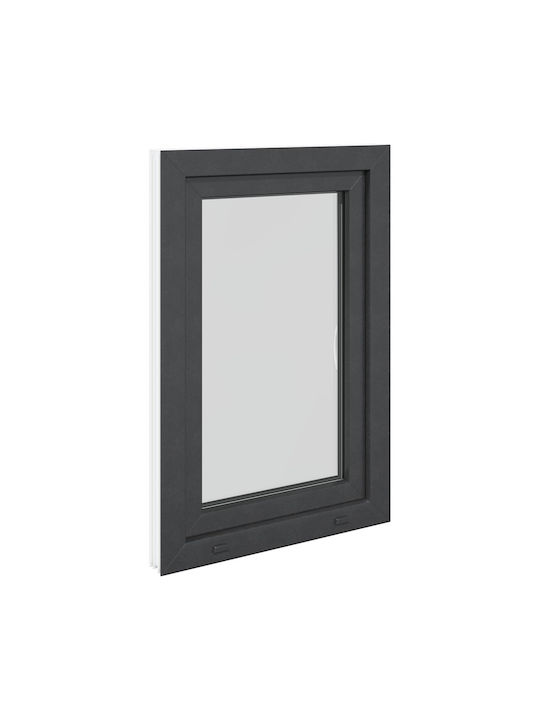 vidaXL Hinged PVC Window Risor P60xH80cm