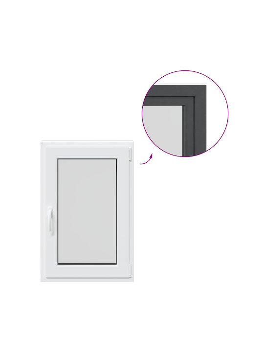 vidaXL Hinged PVC Window Risor P60xH80cm