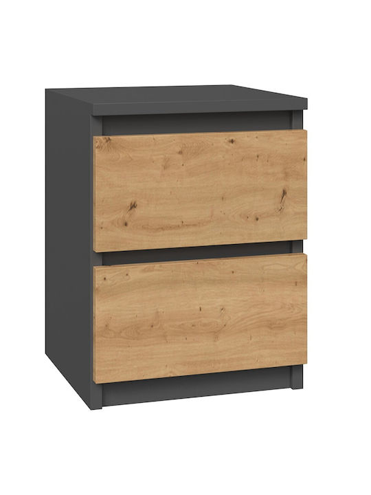 Bedside Table M2 Wooden Gray 30x40x40cm