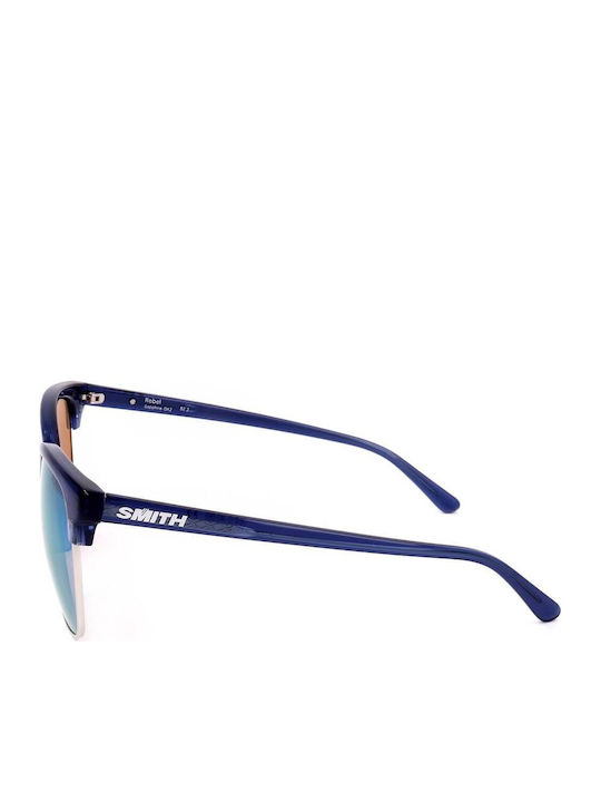 Smith Unisex Sonnenbrillen mit Blauem Rahmen und Silbernem Spiegelglas