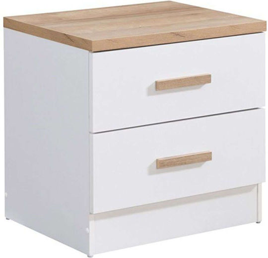 Practico Wooden White Bedside Table 50x40x50cm Practico Wooden White Bedside Table 50x40x50cm