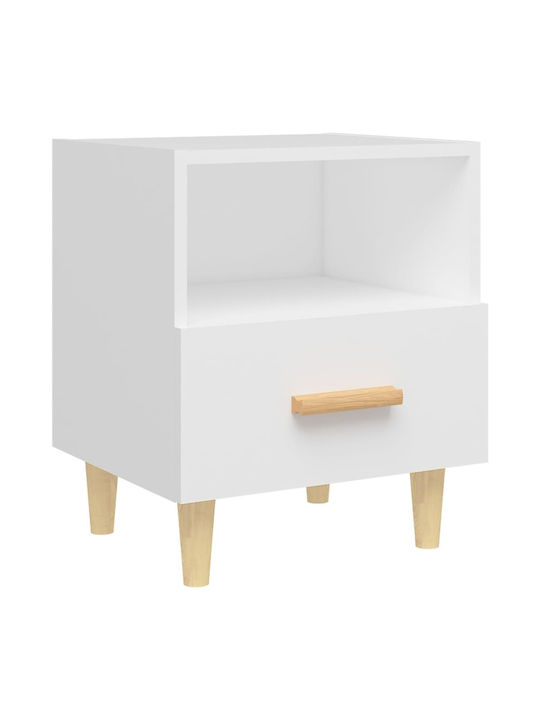 Wooden Bedside Table White 40x35x47cm