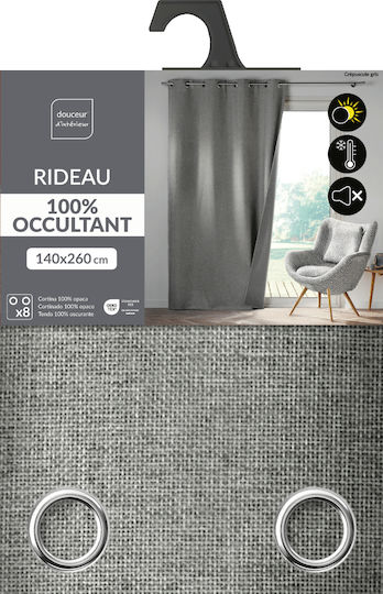 Curtain with Grommets Crepuscule Crepuscule Grey 140x260cm