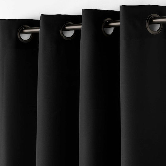 Κουρτίνα με Τρουκς Essentiel Noir 140x260εκ.