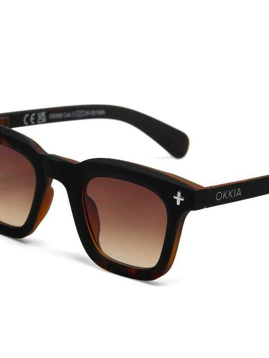 Okkia Firenze Unisex Sunglasses with Brown Tartaruga Frame and Brown Gradient Lenses OK068B3H-BR