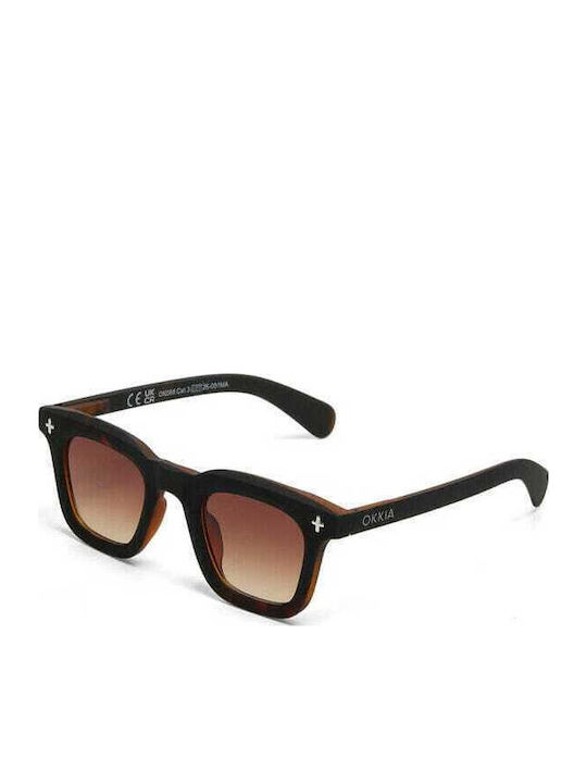Okkia Firenze Unisex Sunglasses with Brown Tartaruga Frame and Brown Gradient Lenses OK068B3H-BR