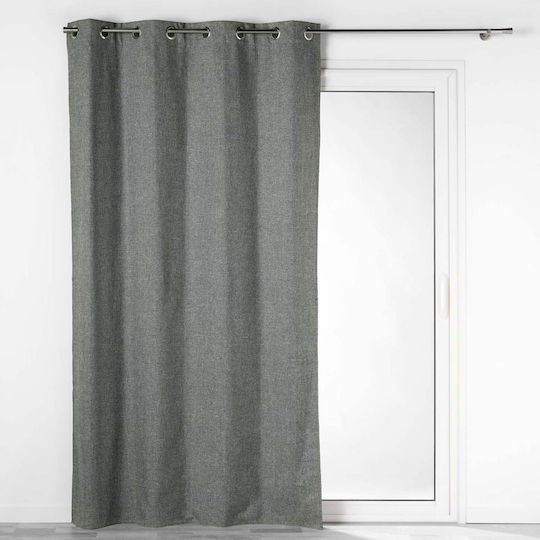 Crepuscule Blackout Curtain with Grommets Charcoal Grey 140x260cm