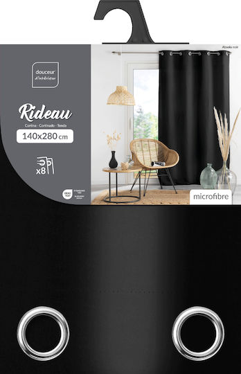 Spitishop Vorhang mit Grommets Absolu Schwarz 140x280cm