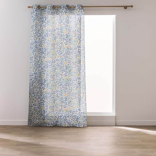 Perdea cu Capse Ilona Albastru Petrol 140x240cm