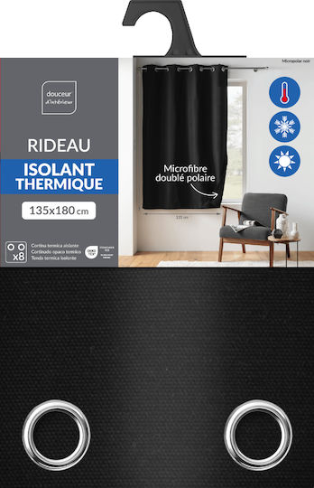 Κουρτίνα Παραθύρου με Τρουκς Micropolar Black 135x180εκ.