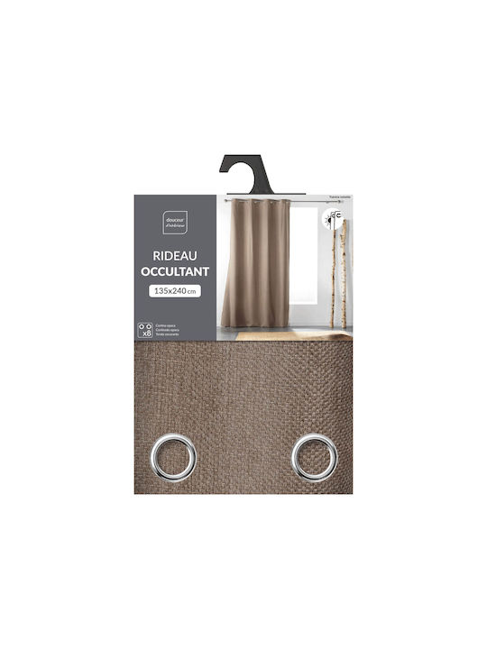 Blackout Curtain With Grommets Tramina Hazelnut 135x240cm