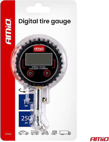 Amio Digital Tire Pressure Gauge 17 Bar Rotating Head & Bleed Valve 1pc 04464/am