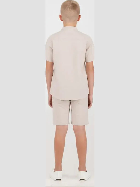 Kids Set with Shorts Summer 2 Pieces Beige-Gray