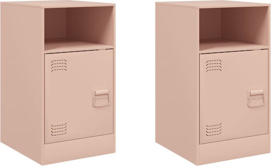 Комоди Метални Розов 2бр 34.5x39x62см